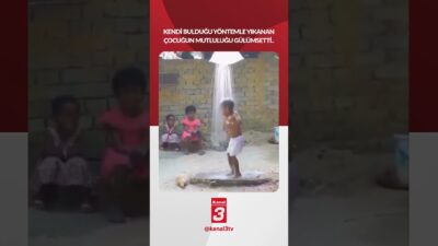 Kendi bulduğu yöntemle yıkanan çocuğun mutluluğu gülümsetti.. 📶https://kanal3.com.tr/ Sosyal Medya