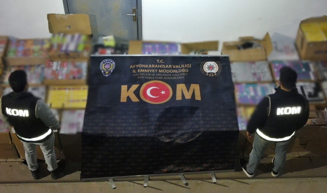 Afyonkarahisar’da kaçakçılıkla mücadele kapsamında düzenlenen operasyonda milyonlarca lira değerinde kaçak