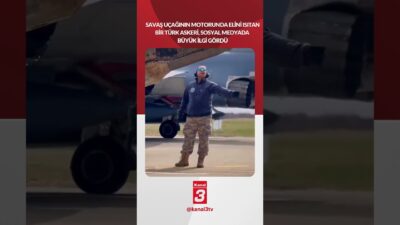 Savaş uçağının motorunda elini ısıtan bir Türk askeri, sosyal medyada