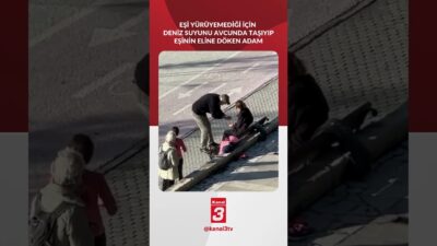 Eşi yürüyemediği için deniz suyunu avcunda taşıyıp eşinin eline döken