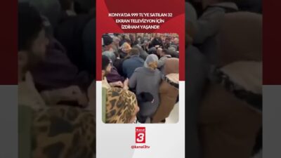 Konya’da 999 TL’ye satılan 32 ekran televizyon için izdiham yaşandı!