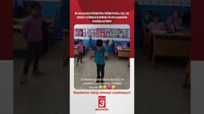 Öğretmenleri önce ip atlamayı öğretti sonra kız ve erkek öğrencilerin