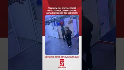 Öğretmenlerin gerçekleştirdiği sosyal deneyde, öğrenciler Türk bayrağını fark edip özenle