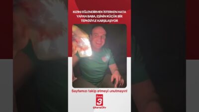 Kızını eğlendirmek isterken hata yapan baba, eşinin küçük bir tepkisiyle