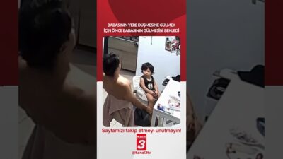 Babasının yere düşmesine gülmek için önce babasının gülmesini bekledi… 📶https://kanal3.com.tr/
