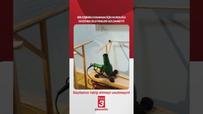 Bir kişinin uyanmak için kurduğu düzenek izleyenleri gülümsetti… 📶https://kanal3.com.tr/ Sosyal