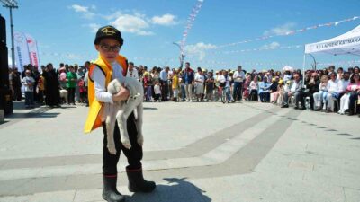 Çanakkale’nin Lapseki ilçesinde Kaymakamlığın düzenlediği ’Boğazın Minik Çobanları’ projesinde minikler