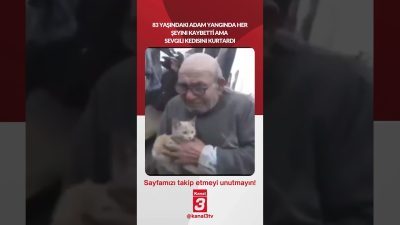 83 yaşındaki adam yangında her şeyini kaybetti ama sevgili kedisini