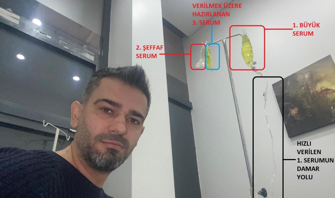 Afyonkarahisar'da özel bir poliklinikte sarı serum verilmesinin ardından fenalaşan ve
