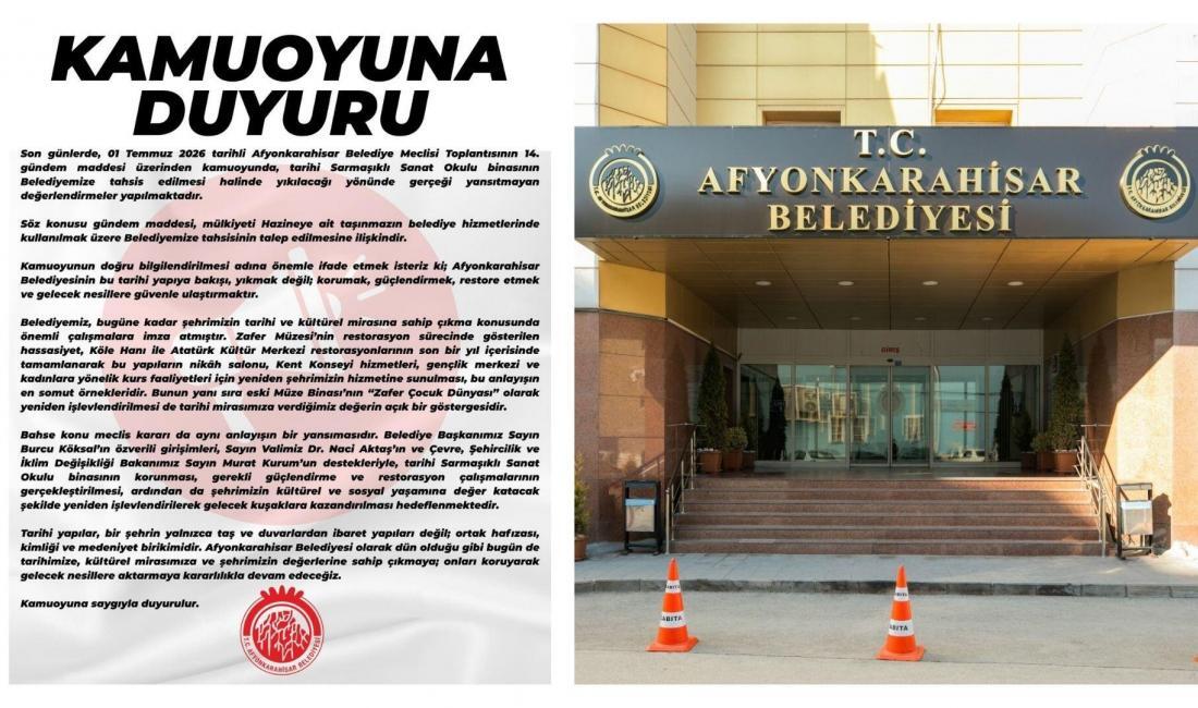 Afyonkarahisar Belediyesi, son günlerde kamuoyunda gündeme gelen Sarmaşıklı Sanat Okulu