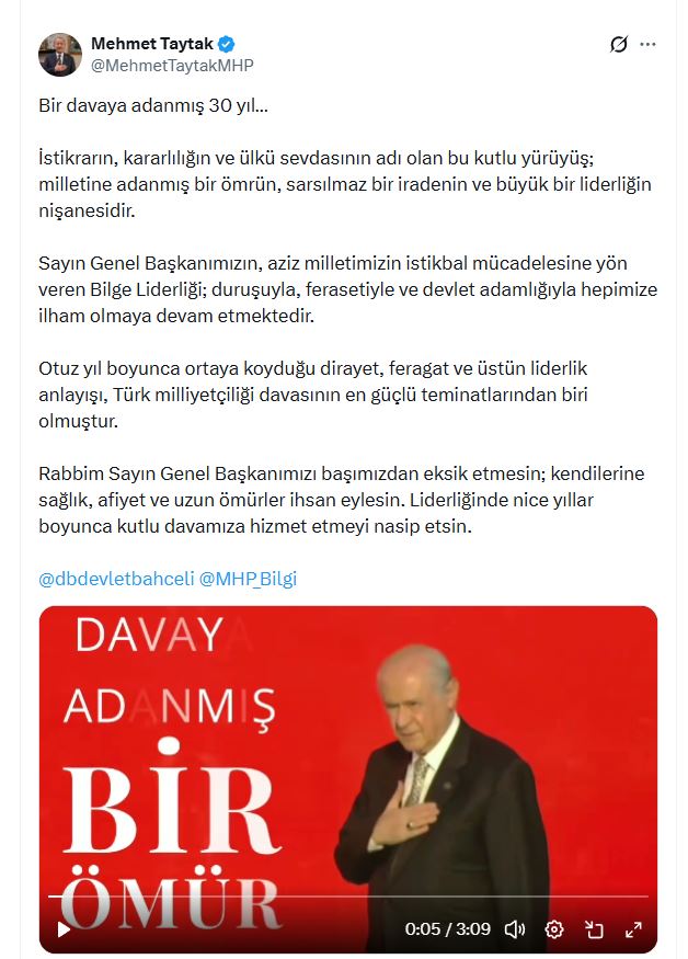 “Bir davaya adanmış 30 yıl” 1 “Bir davaya adanmış 30 yıl”