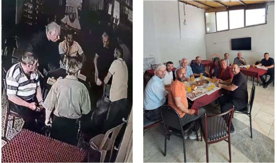 Bilecik'te bir kıraathanede okey oynayan şahsın yediği portakalın parçası soluk