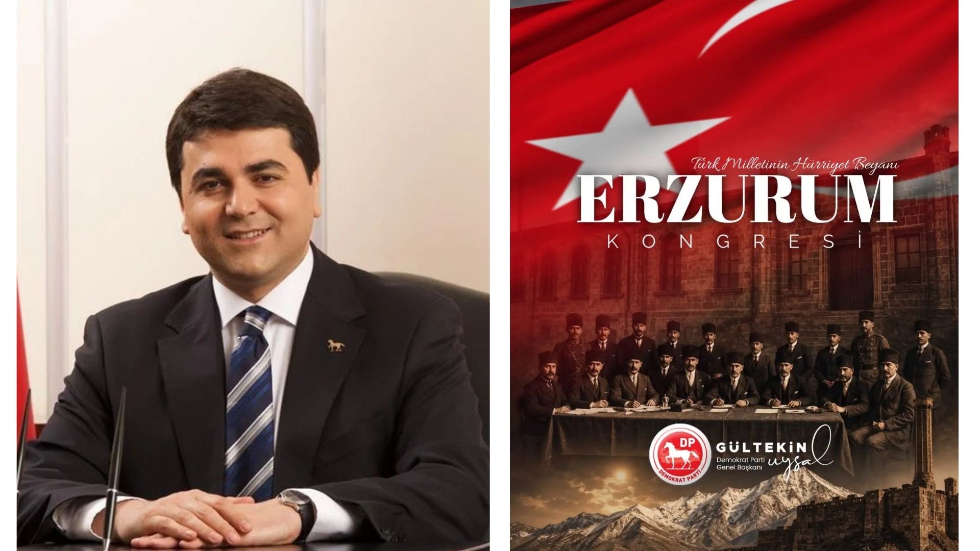Demokrat Parti Genel Başkanı Gültekin Uysal, Erzurum Kongresi'nin yıl dönümü