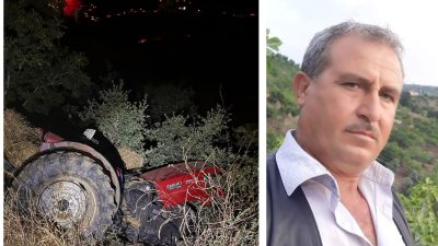 İzmir'in Kiraz ilçesinde kontrolden çıkarak kaza yapan saman yüklü traktörün