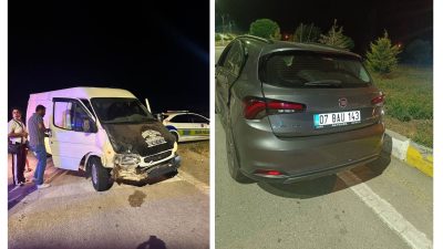 Afyonkarahisar'da otomobil ile kamyonetin çarpışması sonucu meydana gelen trafik kazasında