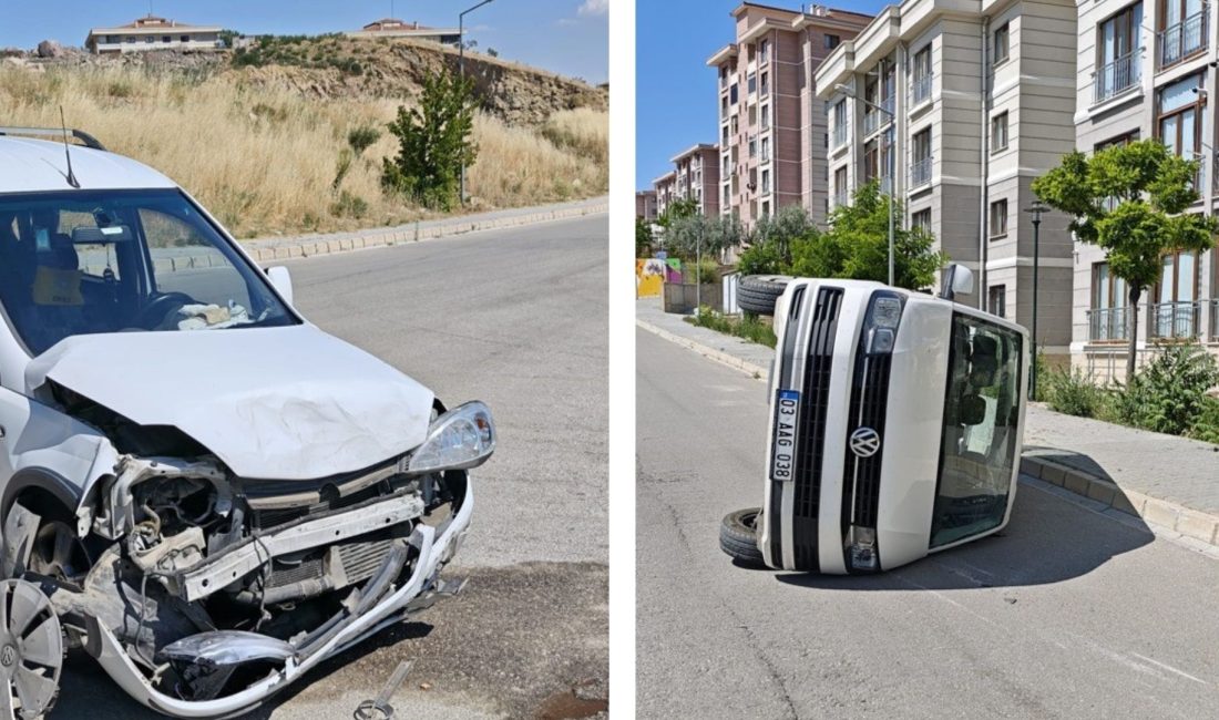 Afyonkarahisar'da iki kamyonetin çarpışması sonucu meydana gelen trafik kazasında 6