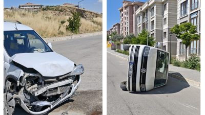 Afyonkarahisar'da iki kamyonetin çarpışması sonucu meydana gelen trafik kazasında 6