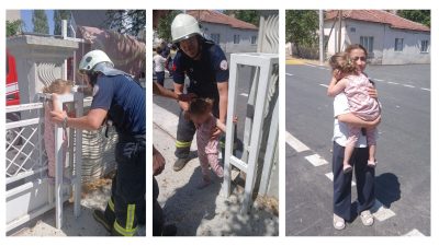Afyonkarahisar'da oyun oynarken kafasını demir kapıya sıkıştıran 4 yaşındaki çocuğun
