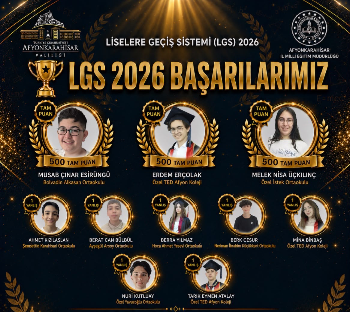LGS ve İOKBS'de Afyon'un gurur tablosu 3 LGS ve İOKBS'de Afyon'un gurur tablosu