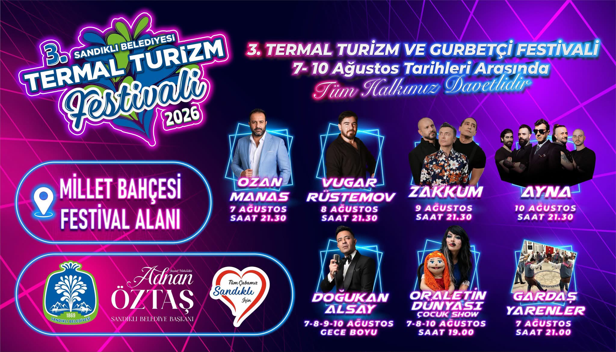 Sandıklı'da ünlü sanatçılar sahne alacak 7 Sandıklı'da ünlü sanatçılar sahne alacak