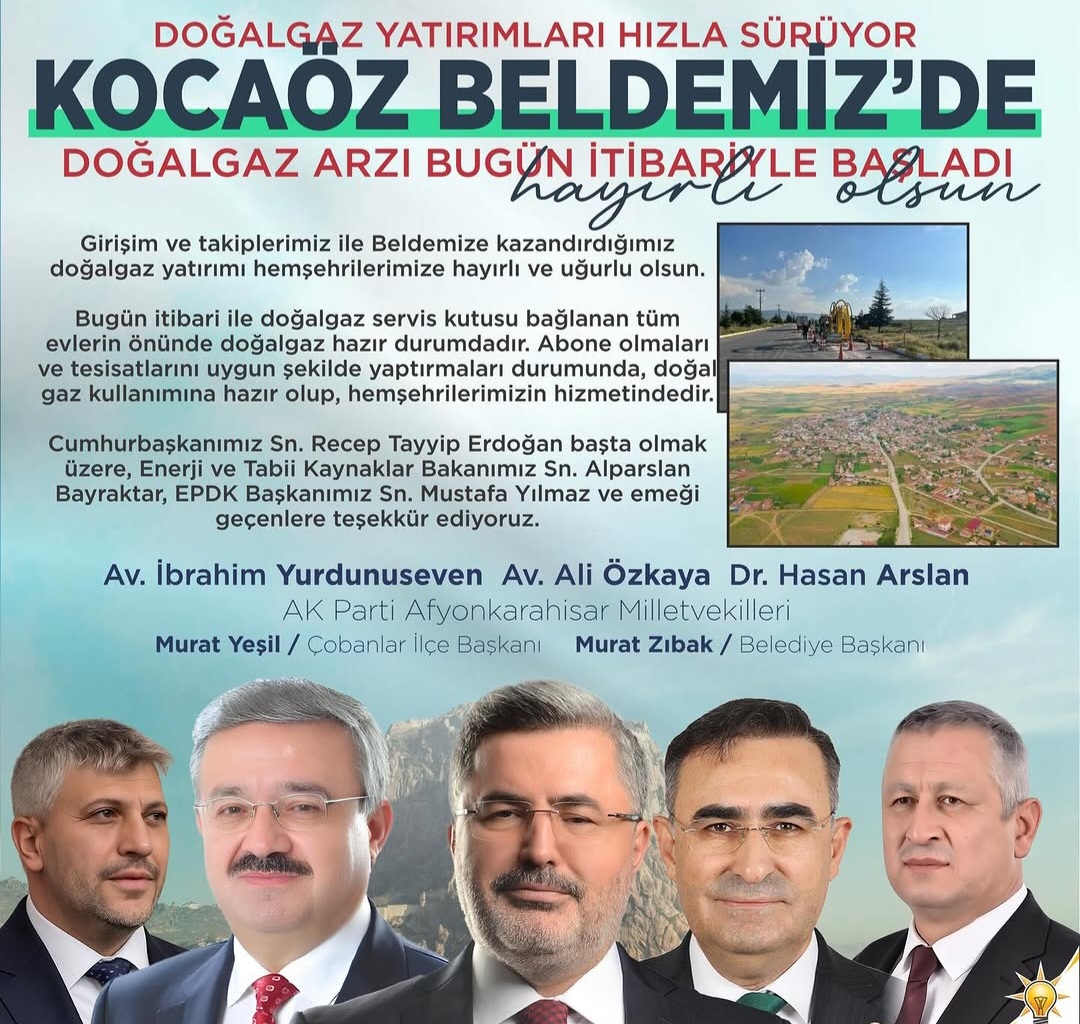 Kocaöz Beldesi'nde doğalgaz arzı başladı 1 Kocaöz Beldesi'nde doğalgaz arzı başladı