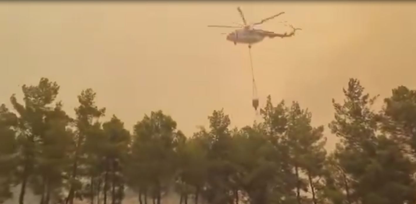 Muğla'nın Seydikemer ilçesinde orman dışı alanda başlayarak ormanlık alana sıçrayan