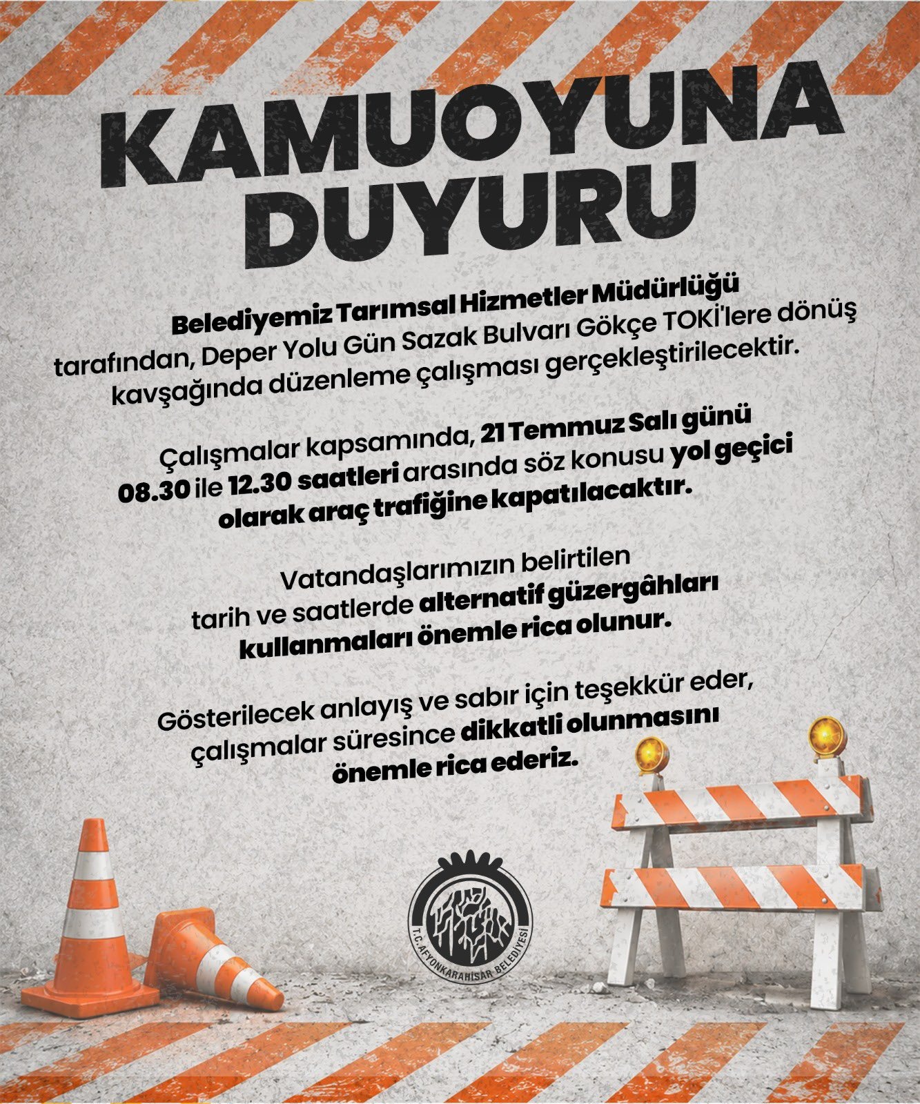 Sürücülere uyarı: Hıdırlık kavşağında çalışma yapılacak 1 Sürücülere uyarı: Hıdırlık kavşağında çalışma yapılacak