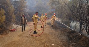 Muğla'nın Fethiye ilçesi İnlice Mahallesi'nde yaklaşık 20 saattir devam eden