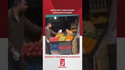 Kediye dert yanan pazarcı izleyenleri güldürdü… 📶https://kanal3.com.tr/ Sosyal Medya Hesaplarımızı