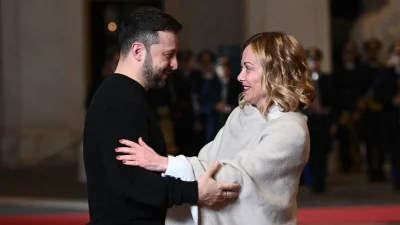 İtalya Başbakanı Giorgia Meloni ve Ukrayna Devlet Başkanı Volodimir Zelenskiy'nin,