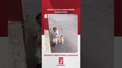 KÜÇÜK ÇOCUK VE YAVRU KÖPEĞİN SEVİMLİ OYUNU 📶https://kanal3.com.tr/ Sosyal Medya