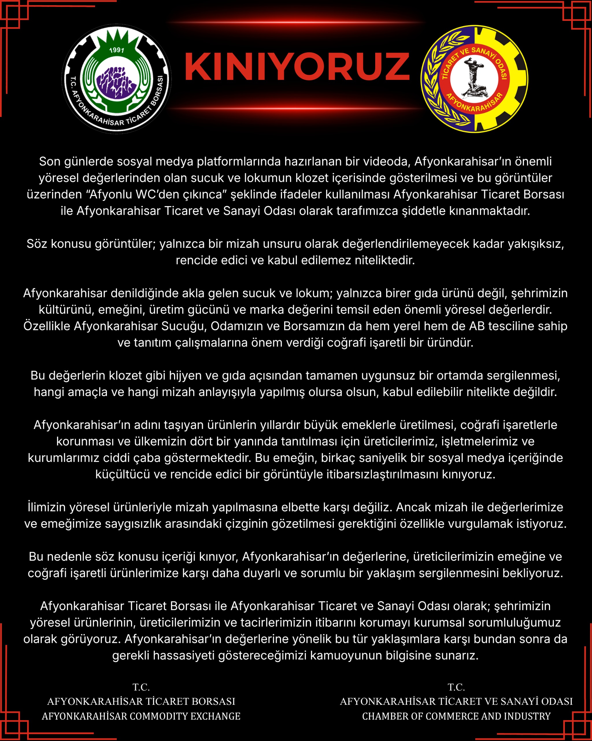 ATSO ve ATB’den o videoya kınama 1 ATSO ve ATB’den o videoya kınama