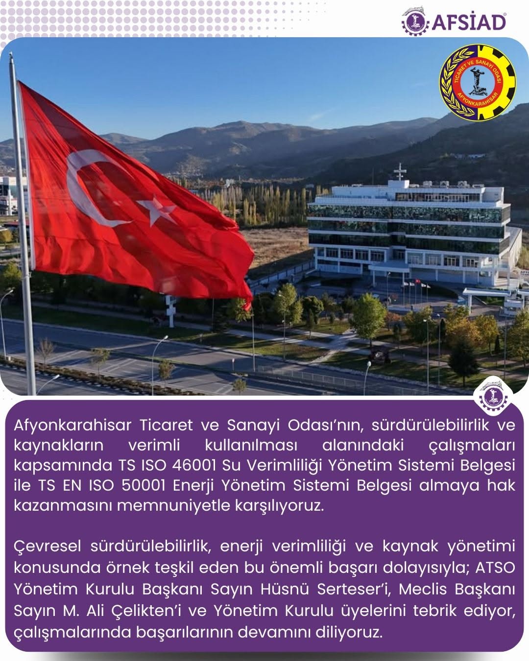 AFSİAD’dan ATSO’ya tebrik mesajı 1 AFSİAD’dan ATSO’ya tebrik mesajı