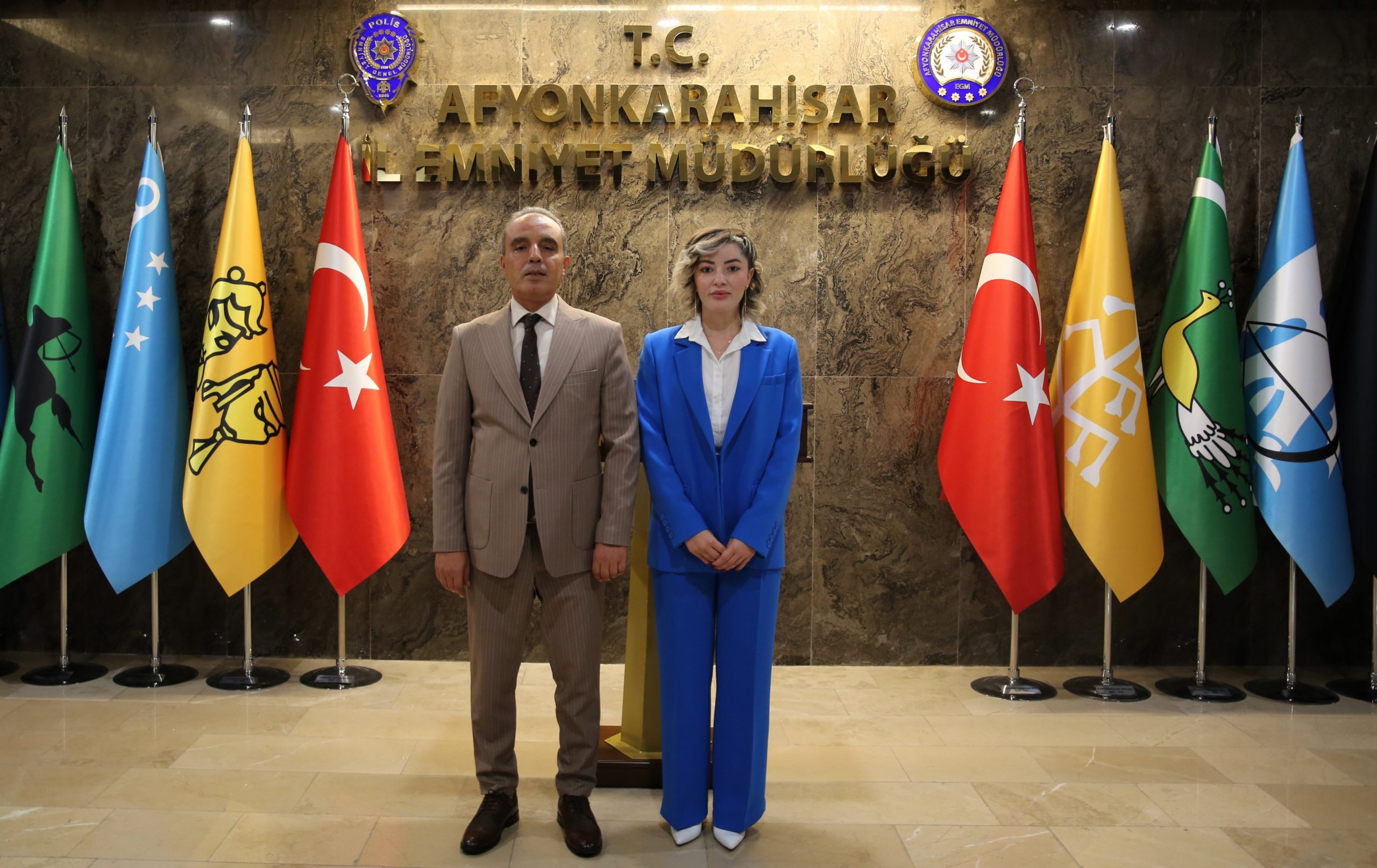 Afyonkarahisar Cumhuriyet Başsavcı Vekili Betül Gündüz, İl Emniyet Müdürü Ahmet
