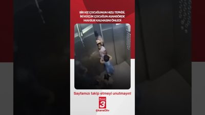 Bir kız çocuğunun hızlı tepkisi, iki küçük çocuğun asansörde mahsur