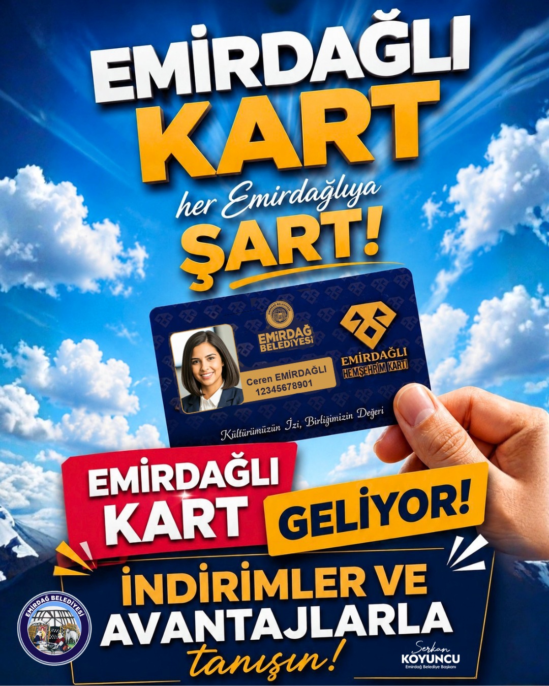 Emirdağlı Kart ile hızlı, kolay ve avantajlı hizmet dönemi