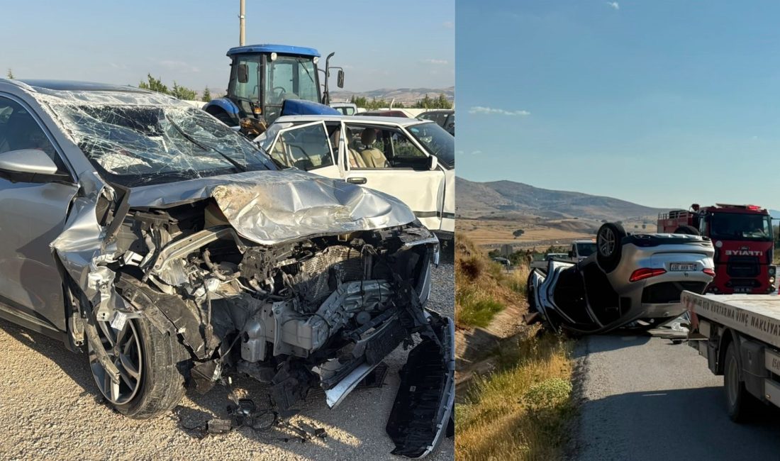Afyonkarahisar’ın Emirdağ ilçesinde iki otomobilin çarpışması sonucu meydana gelen trafik