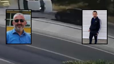Konya'da seyir halindeki bir otomobil kayarak yoldan çıkarken, aracın kopan
