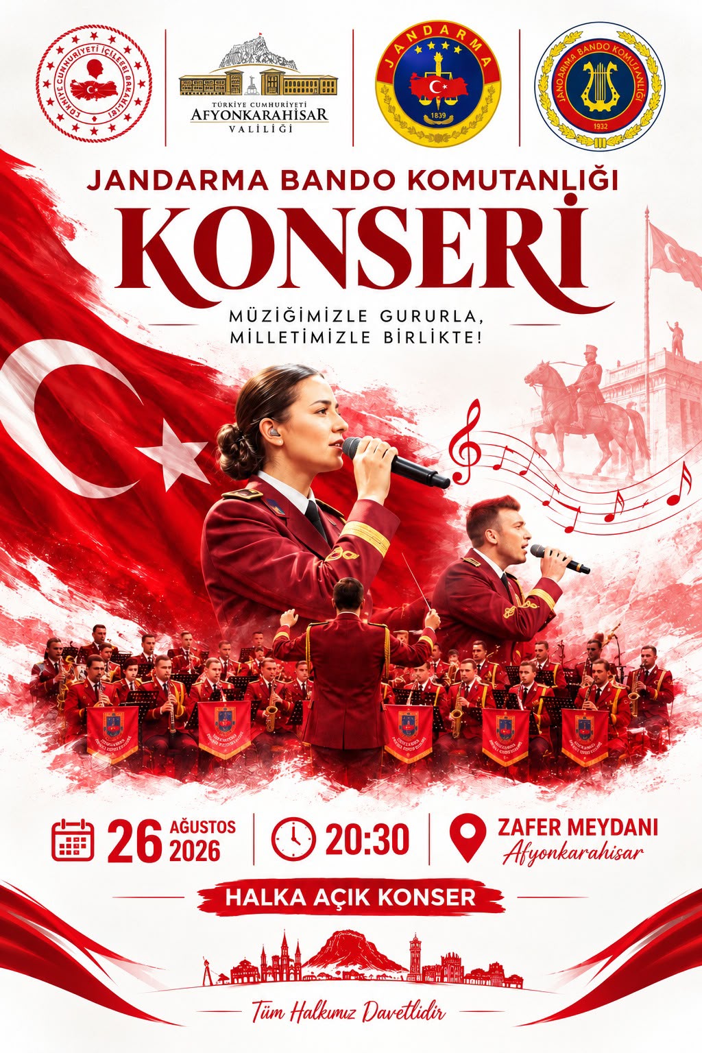 Jandarma Bandosu, Zafer Haftası’nda Afyonkarahisar’da 1 Jandarma Bandosu, Zafer Haftası’nda Afyonkarahisar’da