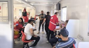 Afyonkarahisar'ın Şuhut ilçesinde Kızılay tarafından düzenlenen kan bağışı kampanyası, vatandaşlardan
