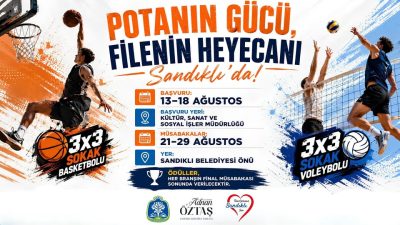 Sandıklı Belediyesi tarafından düzenlenecek 3x3 Sokak Basketbolu ve 3x3 Sokak
