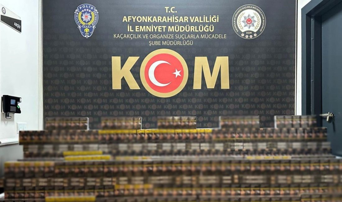Afyonkarahisar’ın Sultandağı ilçesinde polis ekiplerinin kaçakçılıkla mücadele kapsamında gerçekleştirdiği çalışmada