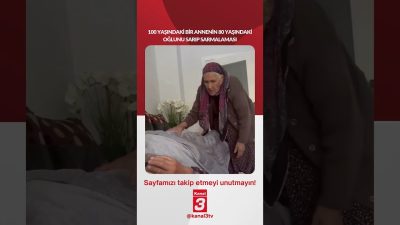100 yaşındaki bir annenin 80 yaşındaki oğlunu sarıp sarmalaması… 📶https://kanal3.com.tr/
