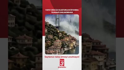 Yapay zeka ile oluşturulan İstanbul tsunami canlandırması izleyenlerin dikkatini çekti!