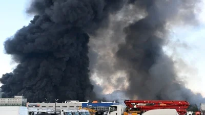 Rusya'nın Tambov bölgesindeki Wildberries’e ait lojistik merkezinde insansız hava aracı