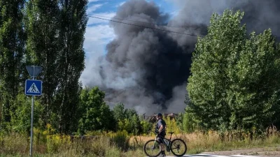 Ukrayna'nın başkenti Kiev yakınlarındaki Mıla köyüne Rusya'nın insansız hava aracı