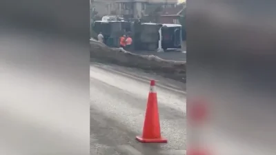 Büyükçekmece'de İstanbul Havalimanı çalışanlarını taşıyan servis otobüsünün devrilmesi sonucu 15