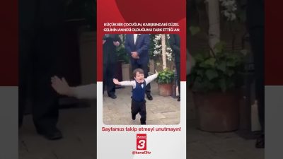 Küçük bir çocuğun, karşısındaki güzel gelinin annesi olduğunu fark ettiği