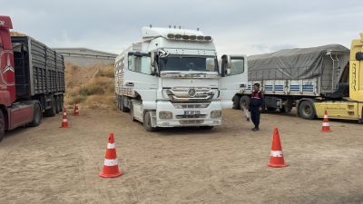 Afyonkarahisar’ın Emirdağ ilçesinde uzun süre park halinde duran tırın 56