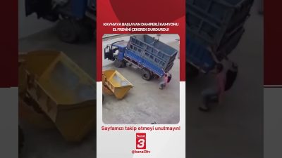 Kanal 3Çar, Eylül 23, 2026 8:00amURL:Embed:Kaymaya başlayan damperli kamyonu el